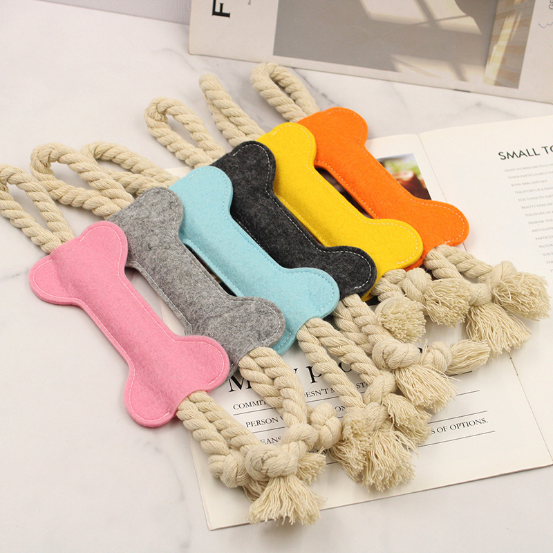 Hot Sale Chroma Dog Teeth-grinding Bone Stick Relief Pet Nibbling Knot Toy Wear Resistant Training Rope Knot Dog Toy
