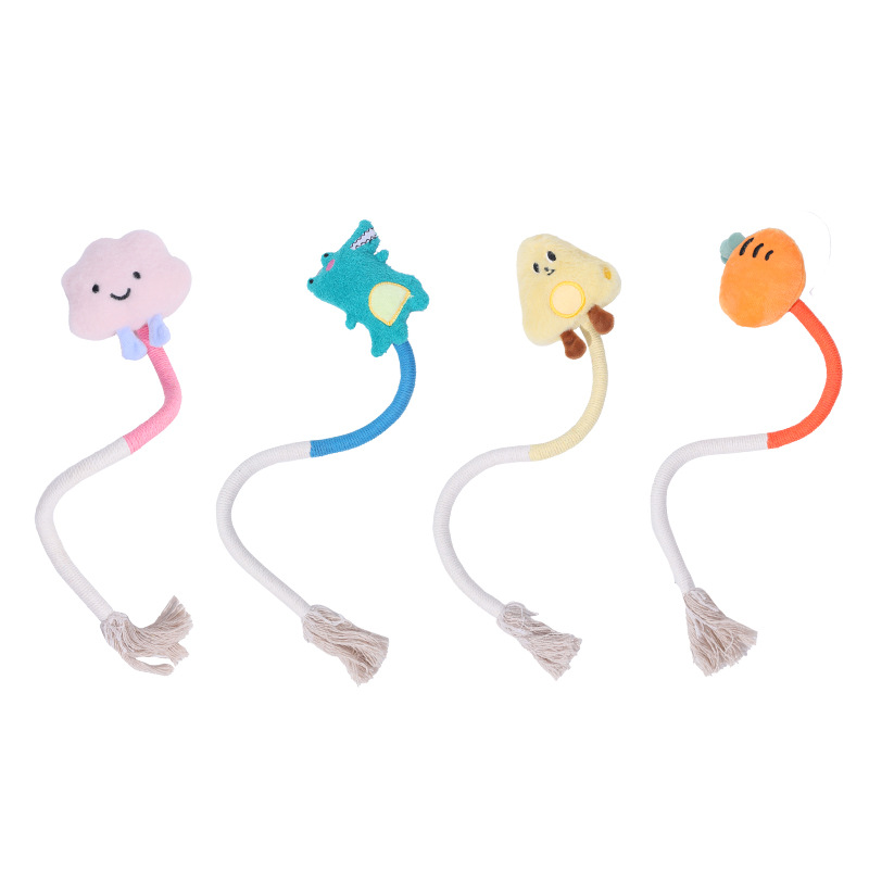 Factory price Grinding Teeth Cleaning Bite Rope Funny Plush Pet Cat Toys